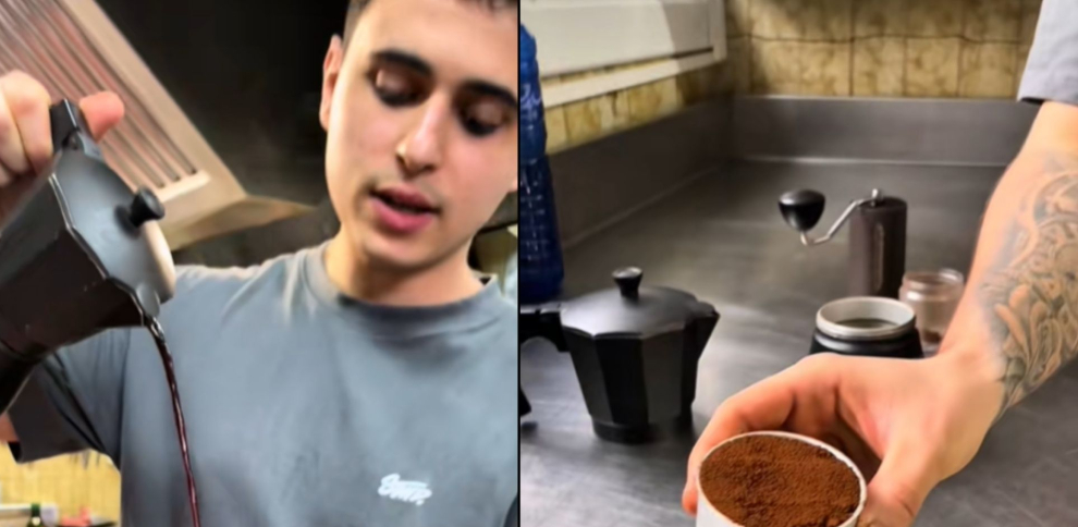 Álex Ramos, barista: „Dodanie kropli gorącej wody do ekspresu zapobiega szokowi termicznemu i przypaleniu kawy”.